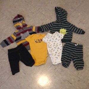 Two three piece outfits 0-3 month boys!!!